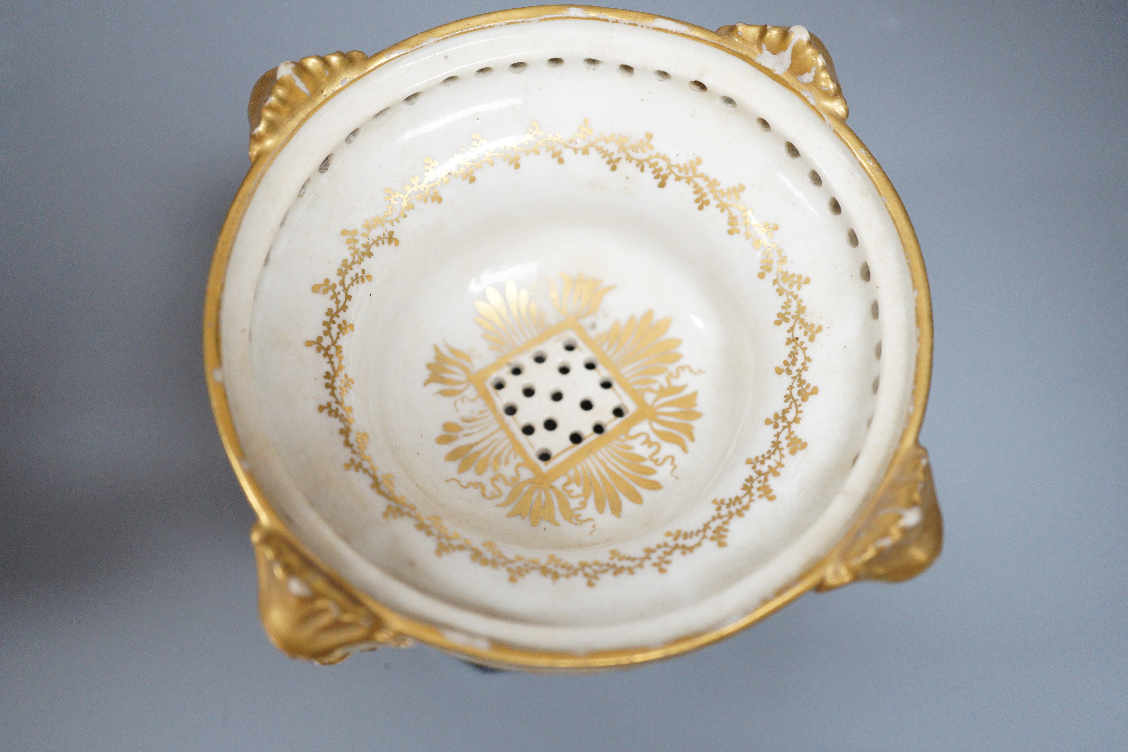 A pair of 19th century continental porcelain tazzas together with a smaller example and planter (4), tallest 19cm